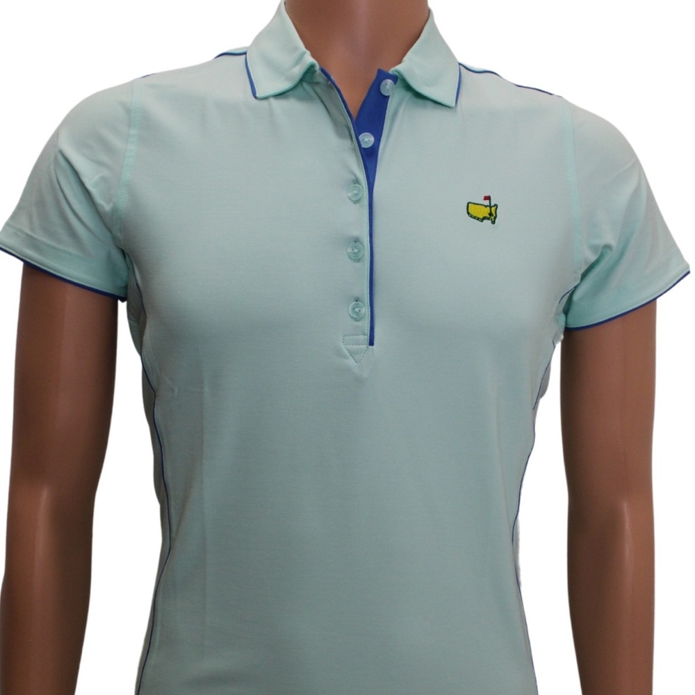 Masters Magnolia Lane Ladies Aqua Polo with Ocean Blue Piping